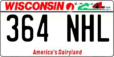 WI license plate 364NHL