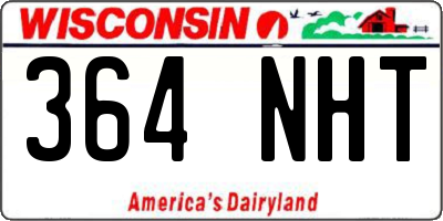 WI license plate 364NHT