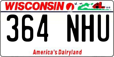 WI license plate 364NHU