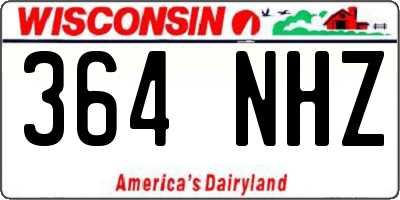 WI license plate 364NHZ
