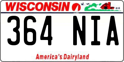 WI license plate 364NIA