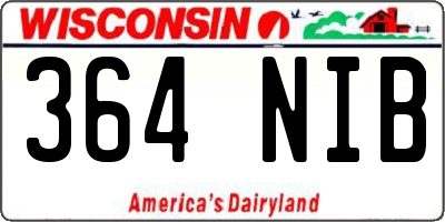 WI license plate 364NIB