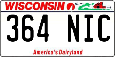 WI license plate 364NIC
