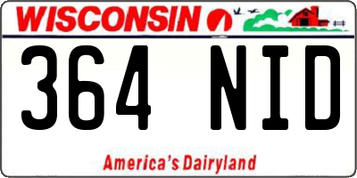 WI license plate 364NID