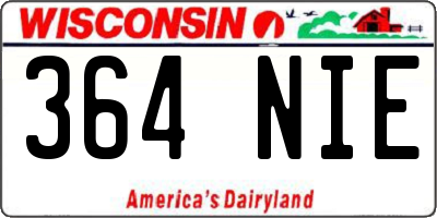 WI license plate 364NIE