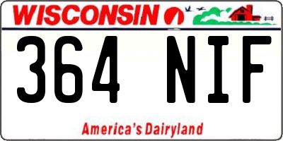 WI license plate 364NIF