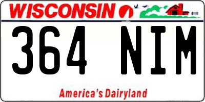 WI license plate 364NIM