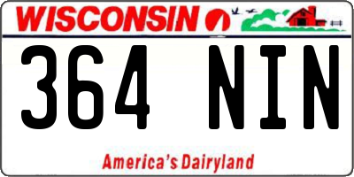 WI license plate 364NIN