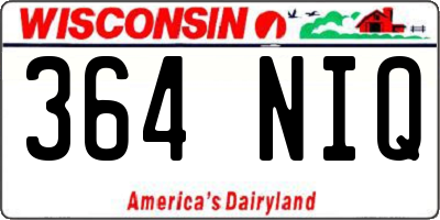 WI license plate 364NIQ