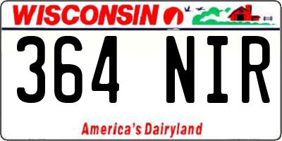 WI license plate 364NIR