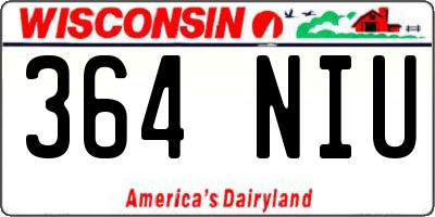 WI license plate 364NIU