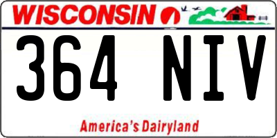 WI license plate 364NIV