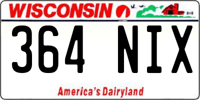 WI license plate 364NIX