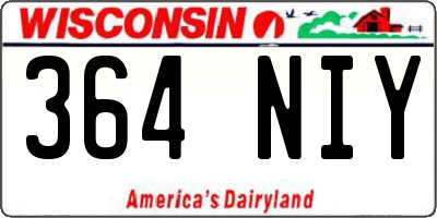 WI license plate 364NIY