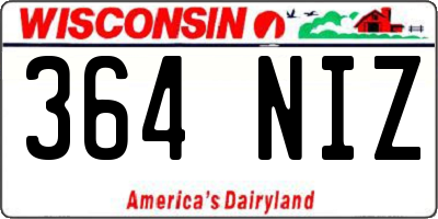 WI license plate 364NIZ