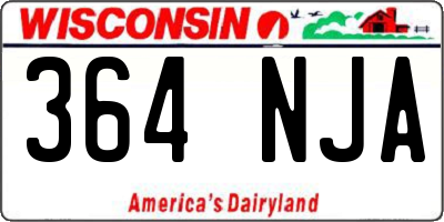 WI license plate 364NJA