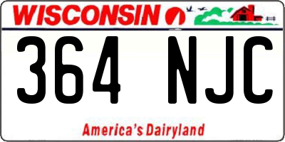 WI license plate 364NJC
