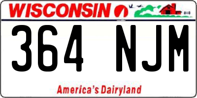 WI license plate 364NJM
