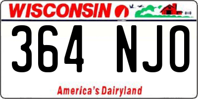 WI license plate 364NJO