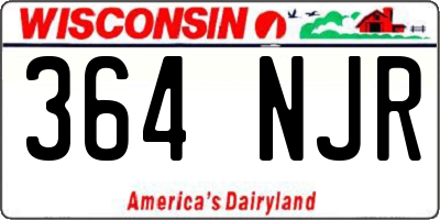 WI license plate 364NJR