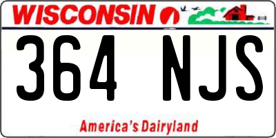 WI license plate 364NJS