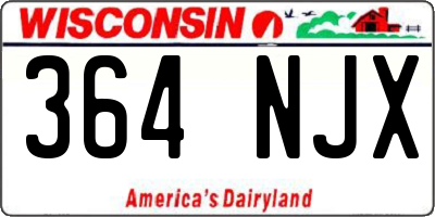 WI license plate 364NJX