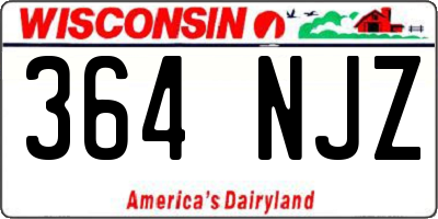 WI license plate 364NJZ