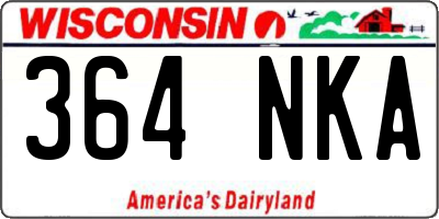 WI license plate 364NKA
