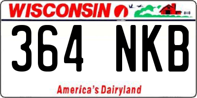 WI license plate 364NKB