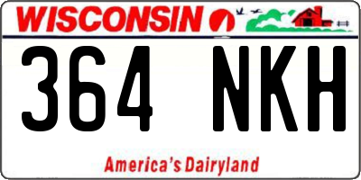 WI license plate 364NKH