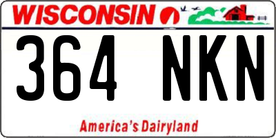 WI license plate 364NKN