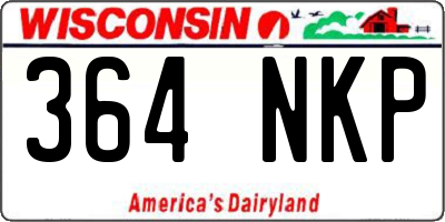 WI license plate 364NKP