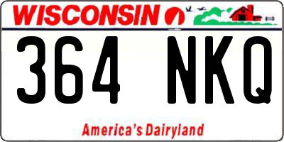 WI license plate 364NKQ
