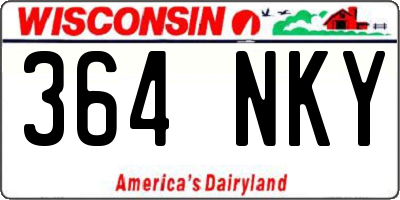 WI license plate 364NKY
