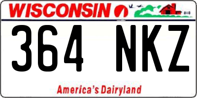 WI license plate 364NKZ