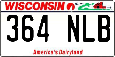 WI license plate 364NLB