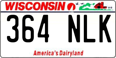 WI license plate 364NLK