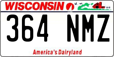 WI license plate 364NMZ