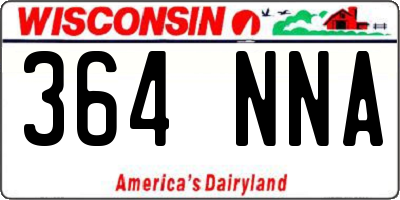WI license plate 364NNA