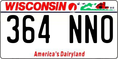 WI license plate 364NNO