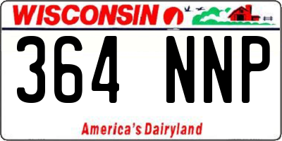 WI license plate 364NNP