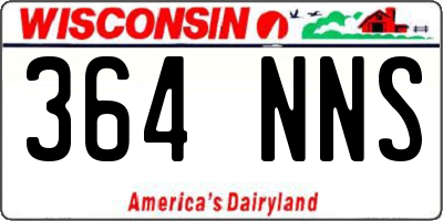 WI license plate 364NNS