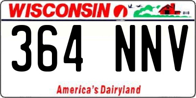 WI license plate 364NNV