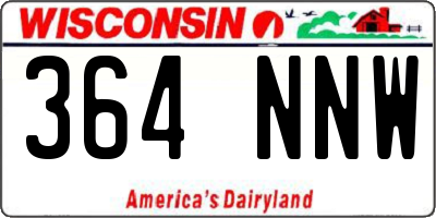 WI license plate 364NNW
