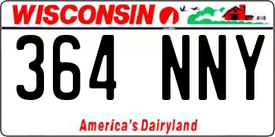 WI license plate 364NNY