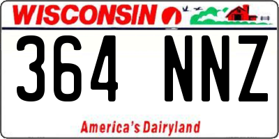 WI license plate 364NNZ