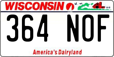 WI license plate 364NOF