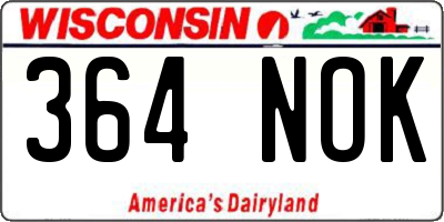 WI license plate 364NOK