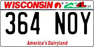 WI license plate 364NOY