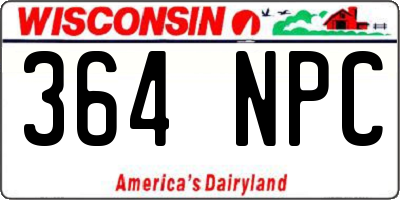 WI license plate 364NPC